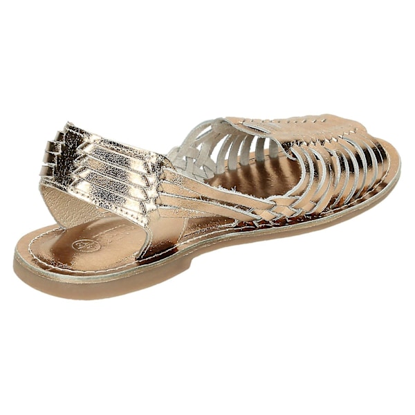 Dames Læder Kollektion Fladvævet Slingback Sandal F0917-Fremragende