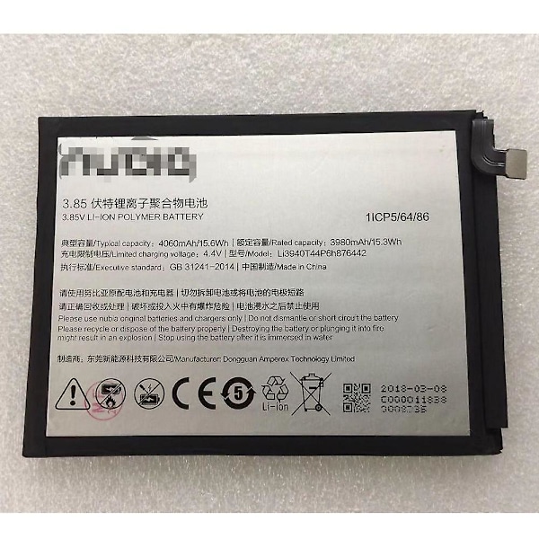 Li3940t44p6h876442 Batteri 4060mah Kompatibel Med Zte Nubia V18 Nx612j Mobiltelefon Batterier+nummer Spårning