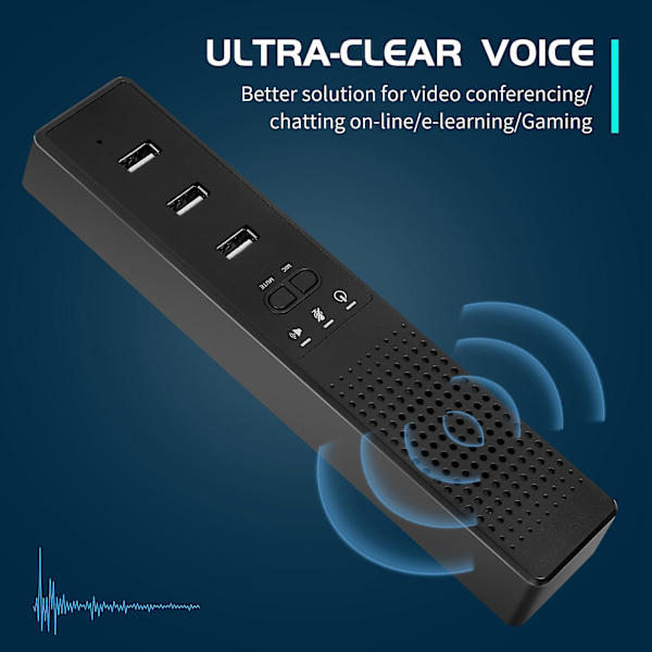 3-in-1 tietokoneen kaiuttimet mikrofonilla ja USB-konferenssikaiutin, PC-mikrofoni videoneuvotteluihin