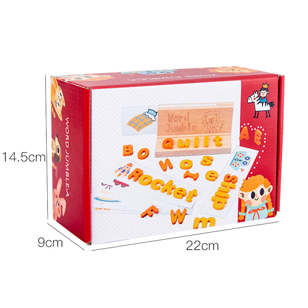 New wooden word puzzle game children's educational toys uppercase and lowercase English letter cards