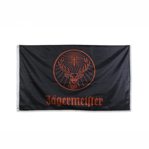 3x5 Ft svart Jagermeister flagga polyester printed flaggor och banderoller för dekoration