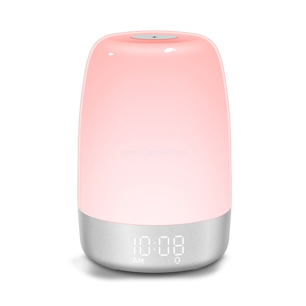 Touch-aktiverad väckarklocka med soluppgångssimulering, 3-vägs dimbar varmvit sänglampa, RGB-stämningslampa för skrivbord och sängbord, Timer-läge