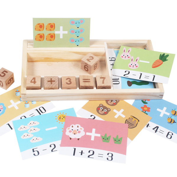1-pakkaus Kindergarten Lisäys- ja vähennyslaskupeli Lasten matematiikka Puinen Vanhempi-lapsi Kinderg