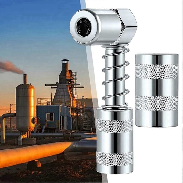 Smörjnippeladapter Fett - Tillbehör Fettkoppling Adapter med Hylsa 3-Käft Vinkel Smörjverktyg