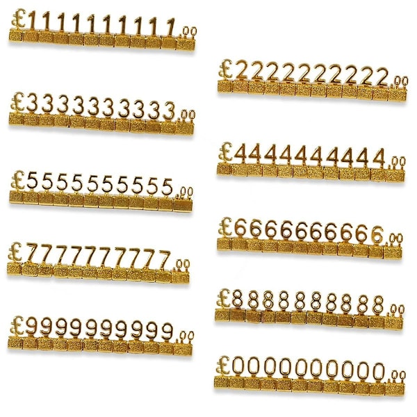 10 st Digital Prislapp 3D Metallhyllor Justerbar GBP Pris Fyrkantig Kit för Butiksdisplay Smycken