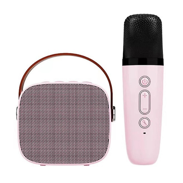 Mini Bluetooth Karaoke højttaler og trådløs mikrofon Bærbar hjemmekaraokemaskine med håndgreb til familie