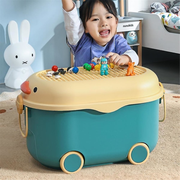 Baby lelujen säilytyslaatikko Pp pyörillä Suuren kapasiteetin säilytyslaatikko Lasten istuvuuslaatikko Kodin työkalut