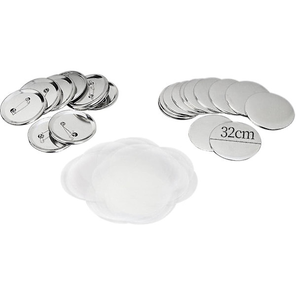 300 st 1 tum/32 mm topp/botten stift tomma märken & knappdelar för märkesknappmaskin - Excellence