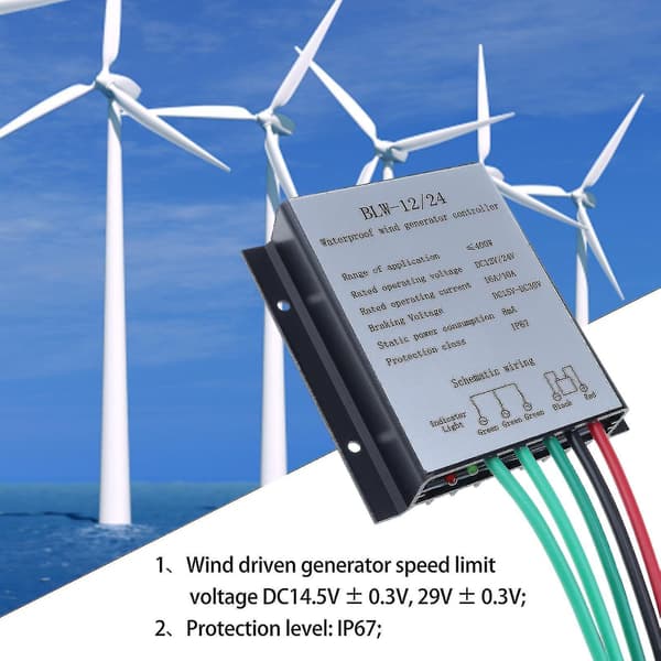Vindmølleregulator til vindgenerator Ip67 Vandtæt vindgenerator Laderegulator til forbedring af ladekapacitet