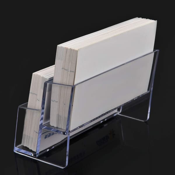Klar Visitkort Holder 2 Niveauer Plastikkort Stand Organizer