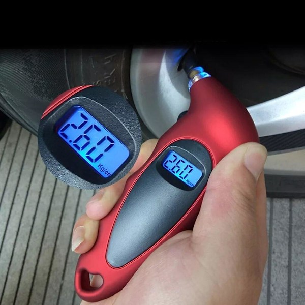 Uusi rengaspainemittari taustavalolla, tarkka digitaalinen rengaspaineen valvontamittari LCD-näytöllä