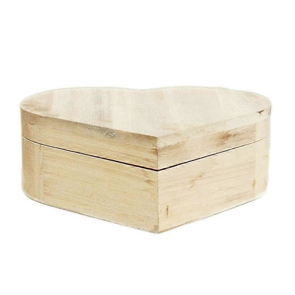 3 stk Oppbevaringsboks Hjerteform Tre Etui Smykkeskrin Bryllupsgave Sminke Kosmetikk Øredobber Ring Skrivebord Rangement Sminke Tre Organizer
