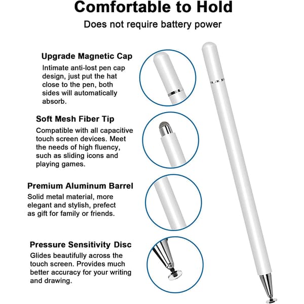 Præcisions Stylus Pen til iPad Touchscreens, Ideel til Tegning, Skrivning og Glat Navigation