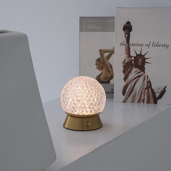 Ny krystalkugle dekorativ bordlampe soveværelse natbord USB opladning bordlampe led atmosfære natlys