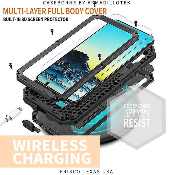 Til Samsung Galaxy S22+ / S22 Plus 5g R-just glidende kamera Metal + Silikone Holder Telefon Case