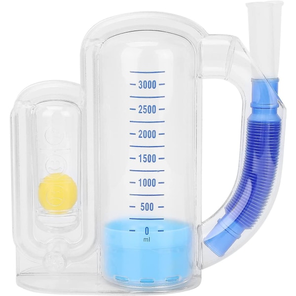 3000ml/5000ml Spirometri Åndedrætstræner, Pust og Ånd Lungeøvelser Åndedrætshjælp Spirometer Åndedrætsmåling Vitalkapacitetstræning også