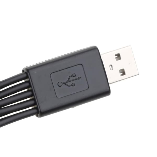 Universal USB til Multi Plugg Mobiltelefonladerkabel 10 i 1 USB-kabel 20CM
