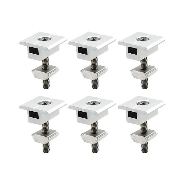 Förpackning med 10 Solpanel Fästen Mittklämma 30 mm T-formad PV Modul Fästklämma Höjdjusterbar