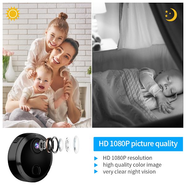 HDQ15 trådløst HD-nattsyn intelligent kamera WiFi-nettverkskamera 1080P
