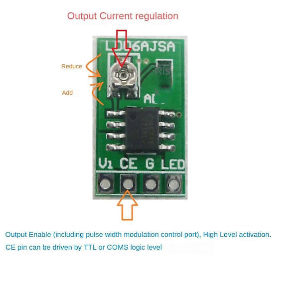 5 stk 30-1500MA Justerbar Konstant Strøm LED Driver DC 3.3V 3.7V 4.2V 5V PWM Kontrolkort Buck P