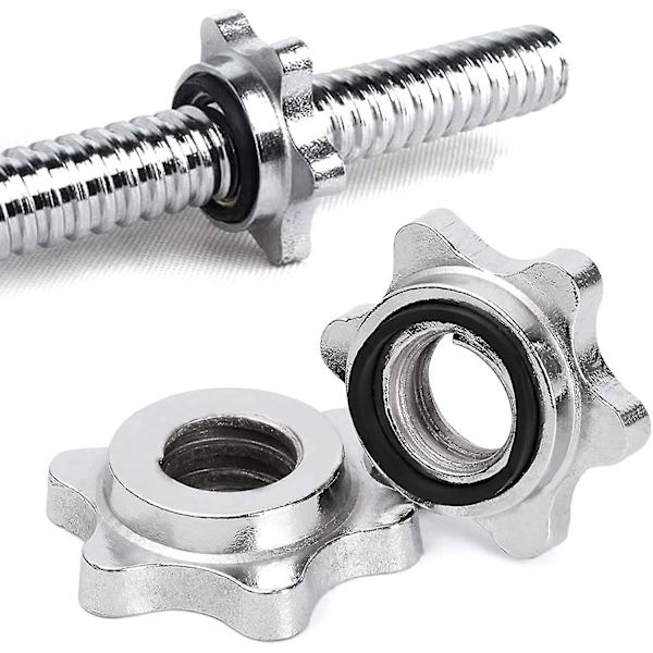 Barbell Spinlock Krave Skrue Hantel Vægtstang Skrue Klemmer Barbell Spinlock Kraver Dumbell Anti-slip Spinlock Kraver Barbell Hex Møtrik 2.5cm Indvendig