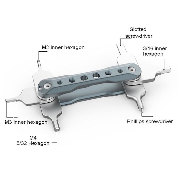 Kamera Hex Nøgle, Sammenfoldelig Metrisk Hex Nøglesæt Seks Funktionelle Værktøjer Inkluderet til Arbejde med Video Came