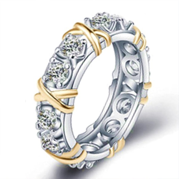 Kvinnor kors diamantring förslag Bröllop rekvisita Ring smycken present