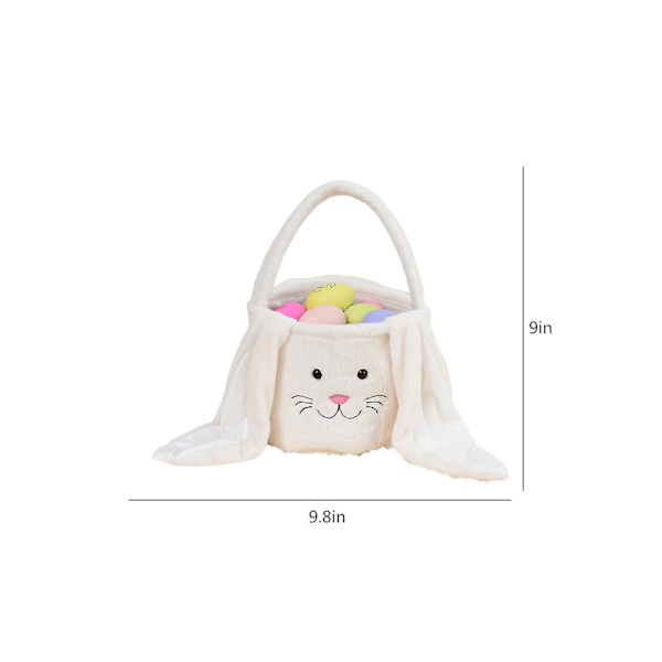 Påskedekorationer Glad Påske Plys Bunny Lange Ører Tasker Påskekurv Kanin Spande Påske Tote Tasker Børn Gave Opbevaring Håndtaske - MXBC