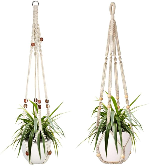 Hängande korg, Boho bomullsrep hängande korg blomkruka växthållare