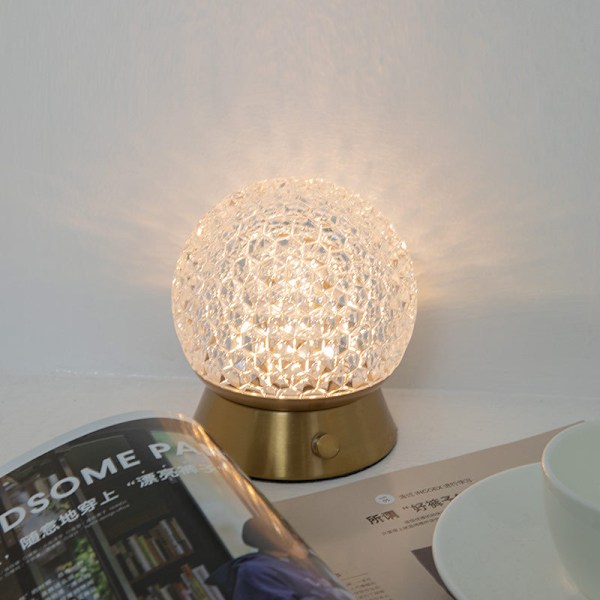Ny krystalkugle dekorativ bordlampe soveværelse natbord USB opladning bordlampe led atmosfære natlys