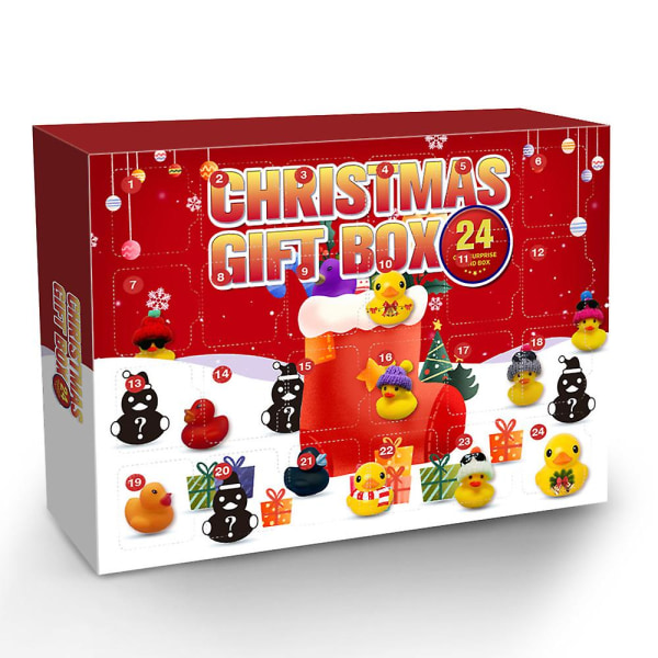Jule-adventskalender 2023 Gummi Andebadelegetøj Xmas 24 dages nedtællingsfest favoriserer kreative gaver til børn