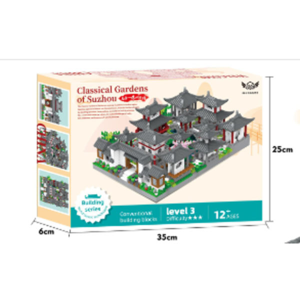 1 stk. 3008PCS tre-i-én Suzhou Have Assemblering Byggeklodser 3D-puslespil
