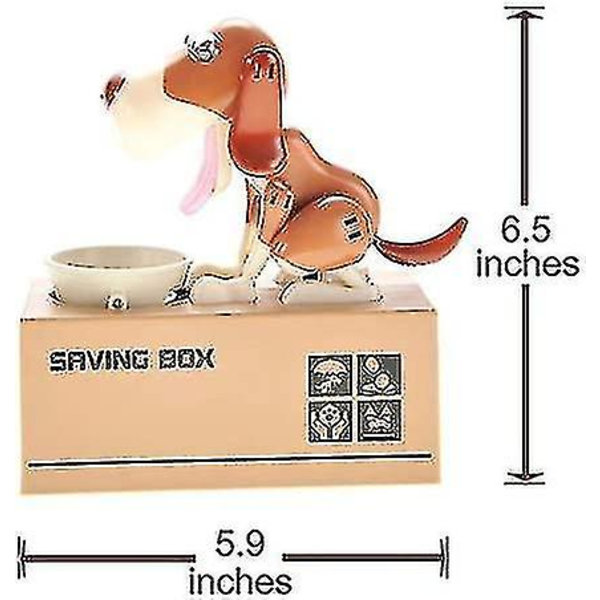 Robotic Coin Munching Toy Money Box Little Dog Puggy Bank-mxbc