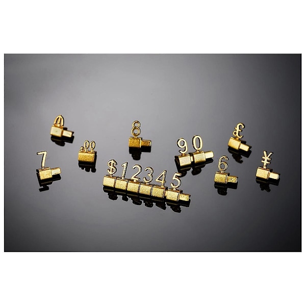 10 st Digital Prislapp 3D Metallhyllor Justerbar GBP Pris Fyrkantig Kit för Butiksdisplay Smycken