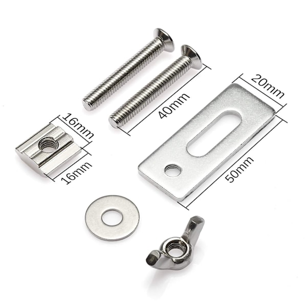 4 st T-spår Mini Hold Down Clamp Kit med järnmaskin Graveringsmaskin Platta Klämma Fixtur för C