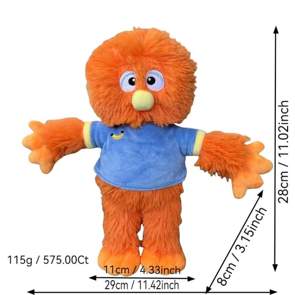 Ny plysdukke, orange