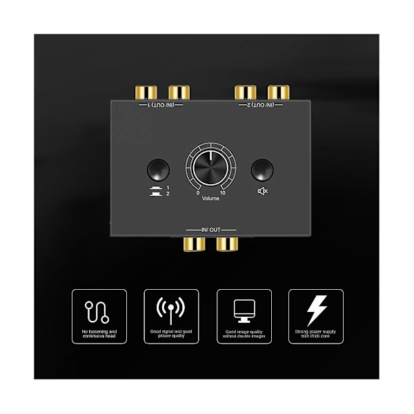 2 Ind 1 Ud 1 Ind 2 Ud Hurtig Audio Switcher Volumenkontrol Controller til Multi-Enhedsforbindelse