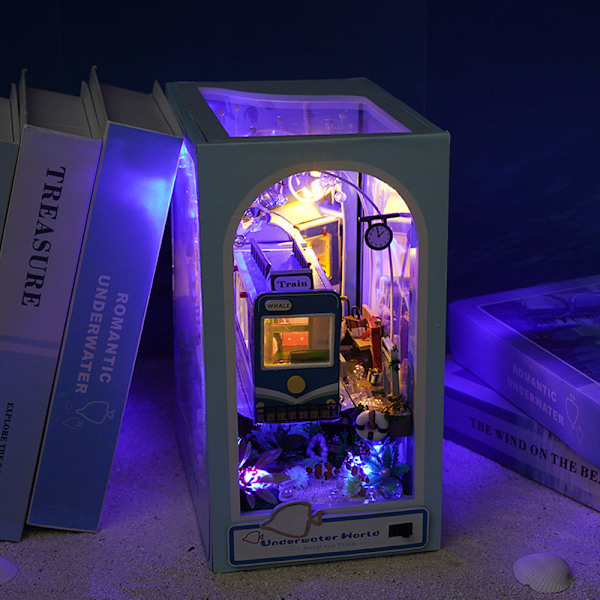 DIY Undersea Guide - Käsityönä koottava 3D-kirjatuki Merimaisemamalli Luova lelukoriste Palapelilahja, Luova palapeli