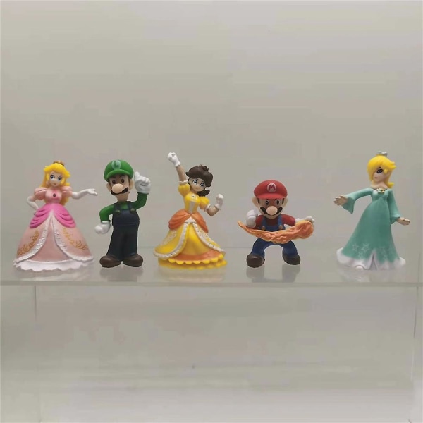 18st/ set Super Mario Bros Figurer Modell Dockor Desktop Ornament Inredning för barnleksaker