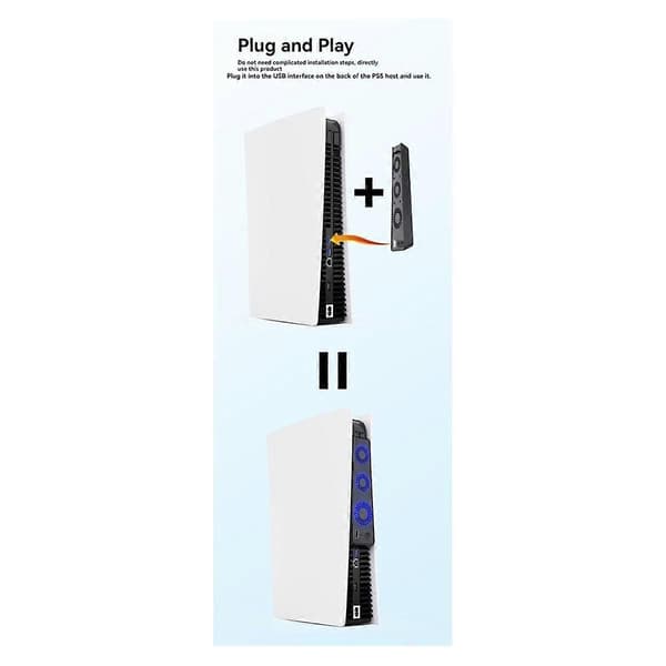 Til Gaming Konsol Køleventilator, Støjsvag Støjreduktionsventilator med LED-lys