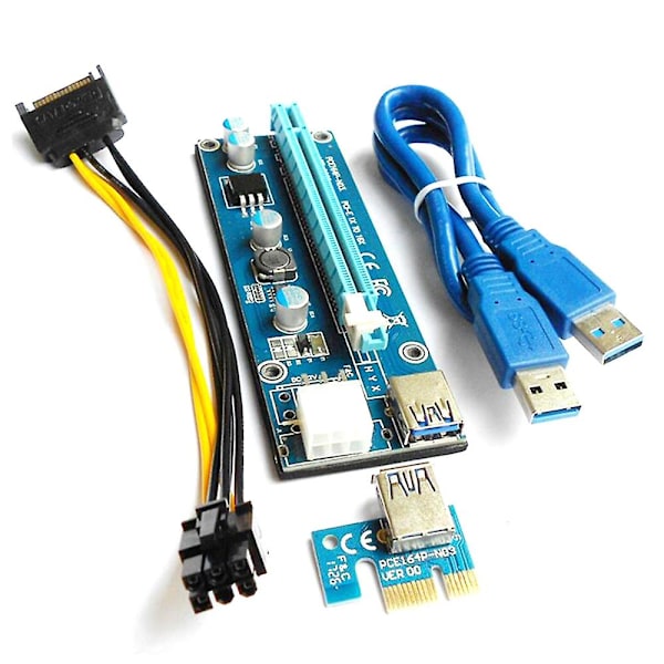 VER006C 60CM PCI-E Riser-kortti 006C PCI Express PCIE 1X - 16X sovitin USB 3.0 -kaapeli SATA - 6-napainen Po