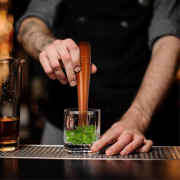 3-pack Trämuddlare för Cocktails, Cocktailmuddlare 19,5 cm Lång Mojito Muddlare Bar Trä Is Cr
