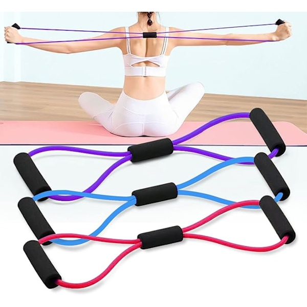 3 st motståndsband, yoga pilates squat, muskeltränings gym expander motståndsträningsband, glidskiva, ländryggsskiva, massageapparat