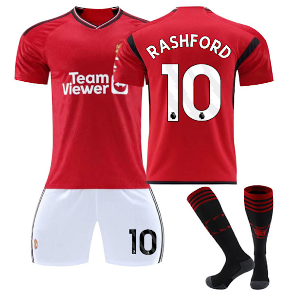 23-24 Red Devils Hjemmebane Nr. 10 Rashford Fodboldtrøje Størrelse: L