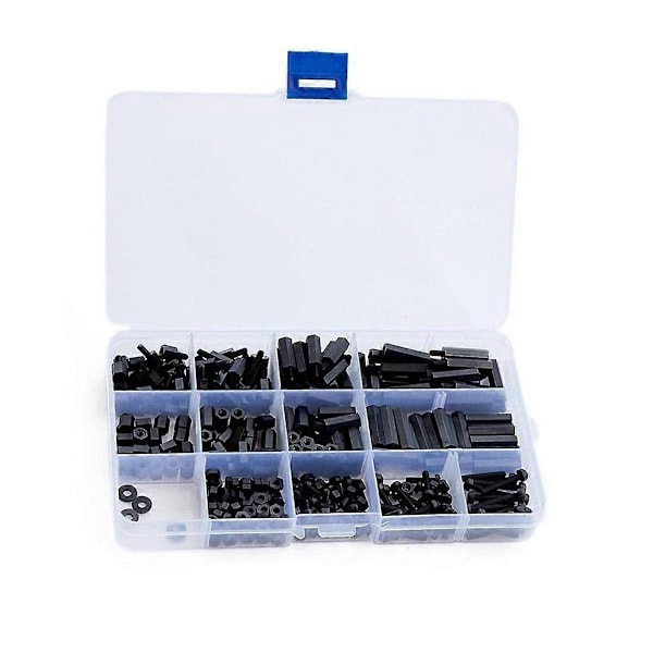 320 st M3 Hane Hona Hex Nylon Distans Standoff Skruv Gängad Pelare PCB Moderkort Standoff