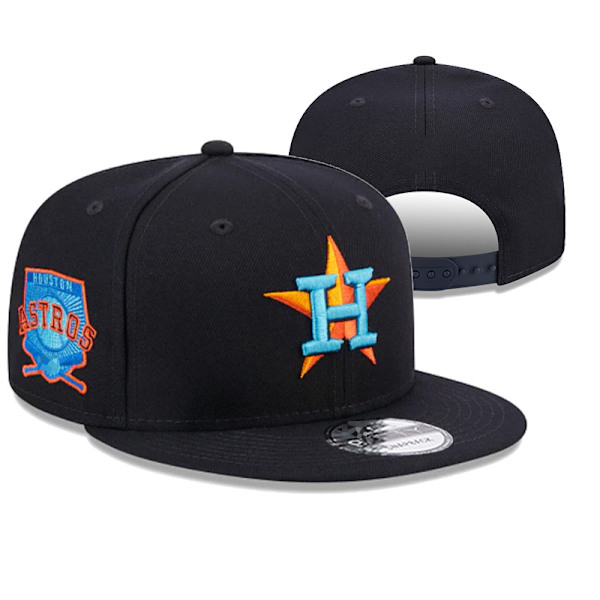 Houston Astros Baseball Cap - Kasket med flad skygge til mænd og kvinder - Team-bogstaver broderet - Andenæbs kasket - Åndbar solhat