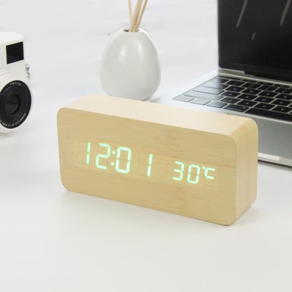 Digital LED vekkerklokke Champagne