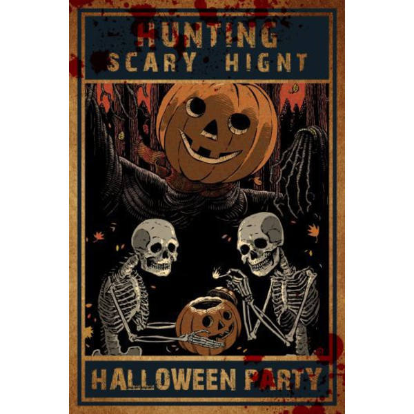 Halloween-aiheiset personoidut seinäkoristeet, tunnelmallinen vanhan raudan koristemaalaus retro Halloween-rauta