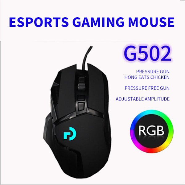 G502 Hero Højtydende Ledningsført Gaming Mus, Hero 25k Sensor, 25.600 DPI, RGB, Justerbar Vægt, 11 Programmerbare Knapper, Indbygget Hukommelse, PC/Mac