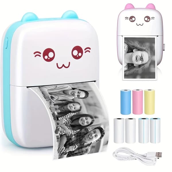 C9 Bærbar Mini Termisk Printer Trådløs BT 200Dpi Foto Etiket Memo Fejl Problem Print USB Kabel Blækfri Termisk Printer